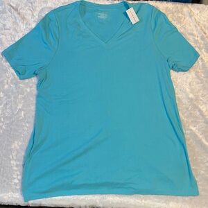 Classic V-Neck Tee - Aqua Blue